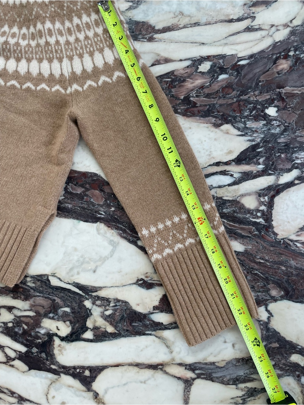 Jcrew Cashmere Boxy Fair Isle Sweater Tan S - Picture 7 of 7
